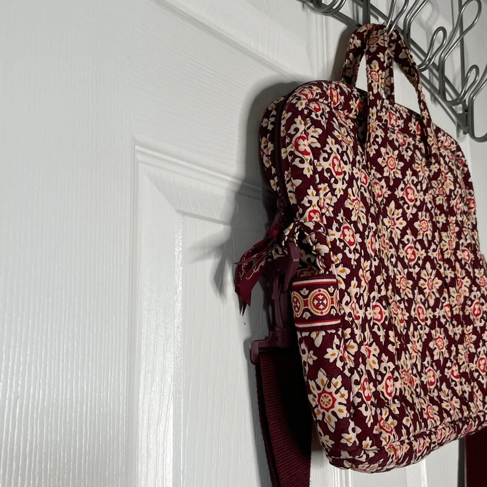 Vera Bradley Floral Quilted Laptop Bag With Shoulder Strap